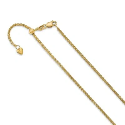 Pre-owned Superdealsforeverything Leslie's Real 14kt Yellow Gold Adjustable 1.6mm Semi Solid Spiga Chain; 30 Inch