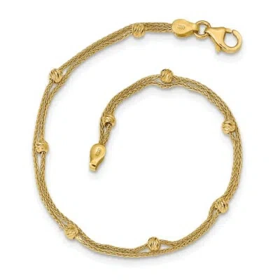 Pre-owned Superdealsforeverything Leslie's Real 14kt Yellow Gold Gold Polished 2 Strand Bracelet; 7.5 Inch