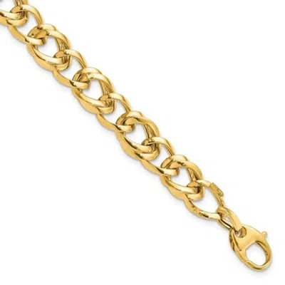 Pre-owned Superdealsforeverything Leslie's Real 14kt Yellow Gold Polished Link Chain Bracelet; 7.5 Inch