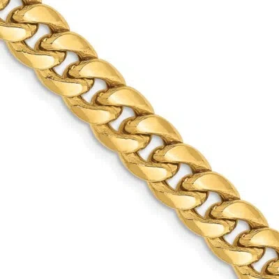 Pre-owned Superdealsforeverything Real 10k Yellow Gold 6.75mm Semi-solid Miami Cuban Chain; 22 Inch; Lobster