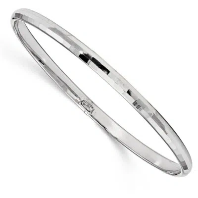 Pre-owned Superdealsforeverything Real 10kt White Gold Polished Bangle