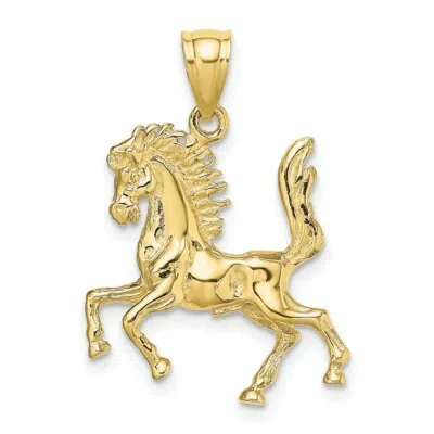 Pre-owned Superdealsforeverything Real 10kt Yellow Gold 3-d Horse Charm
