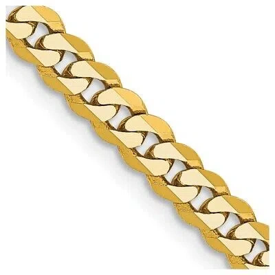 Pre-owned Superdealsforeverything Real 10kt Yellow Gold 3.9mm Flat Beveled Curb Chain; 20 Inch; Lobster Clasp