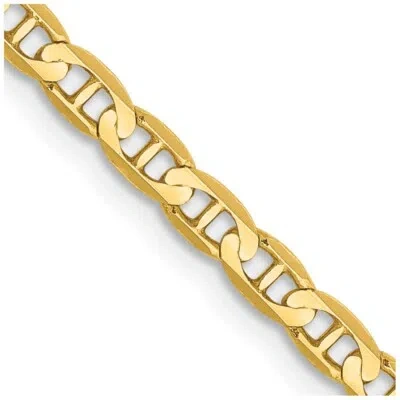 Pre-owned Superdealsforeverything Real 10kt Yellow Gold 3mm Concave Anchor Chain; 16 Inch; Lobster Clasp