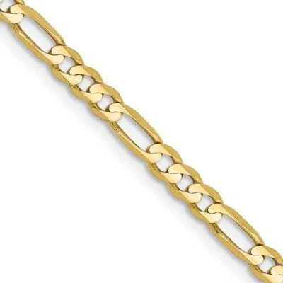 Pre-owned Superdealsforeverything Real 10kt Yellow Gold 3mm Flat Figaro Chain; 22 Inch; Lobster Clasp