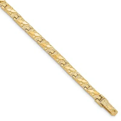 Pre-owned Superdealsforeverything Real 10kt Yellow Gold 4.0mm Nugget Chain Bracelet; 7 Inch