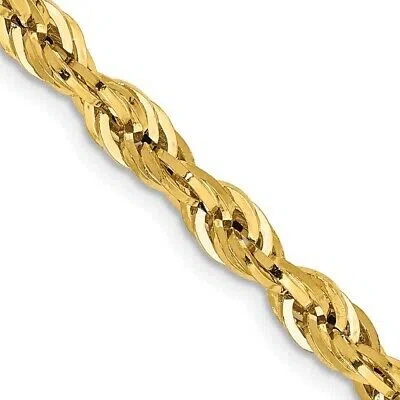 Pre-owned Superdealsforeverything Real 10kt Yellow Gold 4.25mm Semi-solid Rope Chain; 24 Inch; Lobster Clasp