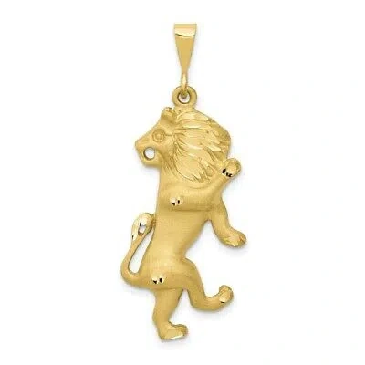 Pre-owned Superdealsforeverything Real 10kt Yellow Gold Leo Zodiac Charm