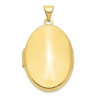 Pre-owned Superdealsforeverything Real 10kt Yellow Gold Polished Domed Oval Locket