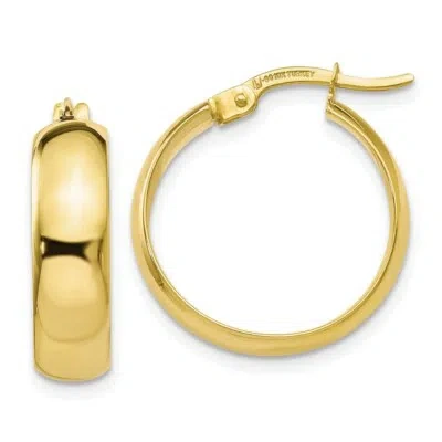Pre-owned Superdealsforeverything Real 10kt Yellow Gold Polished Hinged Hoop Earrings