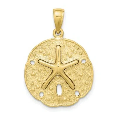 Pre-owned Superdealsforeverything Real 10kt Yellow Gold Sand Dollar W/ Starfish Charm