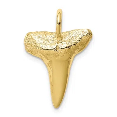 Pre-owned Superdealsforeverything Real 10kt Yellow Gold Shark Tooth Pendant