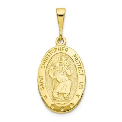 Pre-owned Superdealsforeverything Real 10kt Yellow Gold St. Christopher Medal