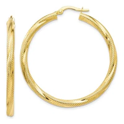 Pre-owned Superdealsforeverything Real 10kt Yellow Gold Twisted Hinged Hoop Earrings