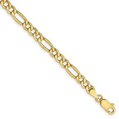 Pre-owned Superdealsforeverything Real 14k Yellow Gold 4.2mm Semi-solid Figaro Chain Chain Bracelet; 7 Inch