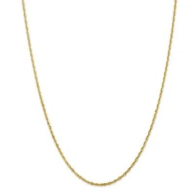 Pre-owned Superdealsforeverything Real 14kt 2.0mm Diamond Cut Extra-light Rope Chain; 24 Inch In Yellow