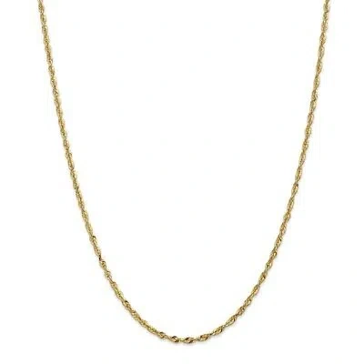 Pre-owned Superdealsforeverything Real 14kt 2.5mm Diamond Cut Extra-light Rope Chain; 24 Inch In Yellow