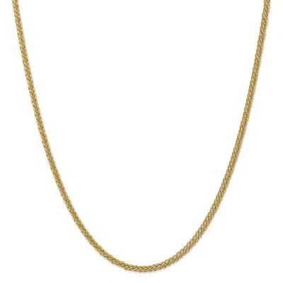 Pre-owned Superdealsforeverything Real 14kt 2.60mm Semi-solid 3-wire Wheat Chain; 24 Inch In Yellow