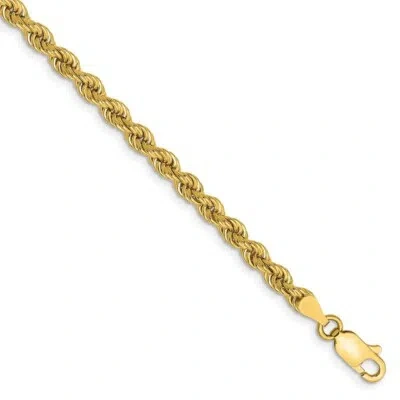 Pre-owned Superdealsforeverything Real 14kt 3.65mm Regular Rope Chain Chain Bracelet; 7 Inch In Yellow