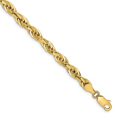 Pre-owned Superdealsforeverything Real 14kt 4.75mm Semi-solid Rope Chain Chain Bracelet; 8 Inch In Yellow