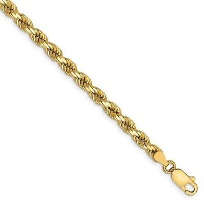 Pre-owned Superdealsforeverything Real 14kt 4mm Diamond Cut Rope With Lobster Clasp Chain Chain Bracelet; 7 Inch In Yellow