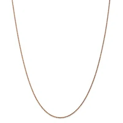 Pre-owned Superdealsforeverything Real 14kt Rose Gold 1.0mm Diamond Cut Rope; 20 Inch; Lobster Clasp In Pink