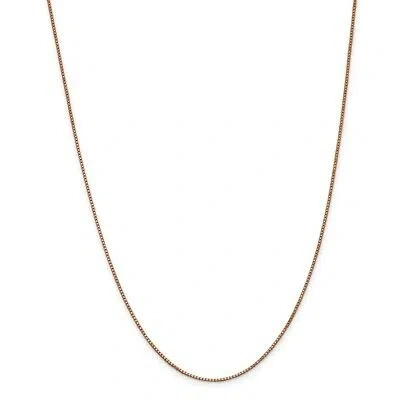 Pre-owned Superdealsforeverything Real 14kt Rose Gold 16 Inch 1mm Box Link With Lobster Clasp Chain; 16 Inch In Pink