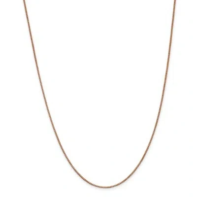 Pre-owned Superdealsforeverything Real 14kt Rose Gold 20 Inch 1mm Box Link With Lobster Clasp Chain; 20 Inch In Pink