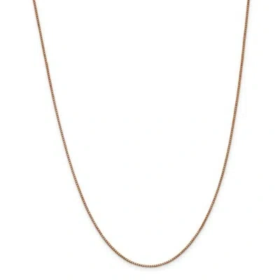 Pre-owned Superdealsforeverything Real 14kt Rose Gold 24 Inch 1mm Box Link With Lobster Clasp Chain; 24 Inch In Pink