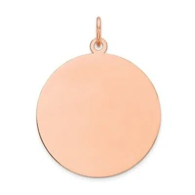 Pre-owned Superdealsforeverything Real 14kt Rose Gold Round Disc Charm Pendant In Pink