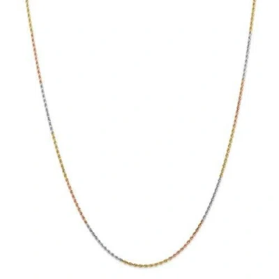Pre-owned Superdealsforeverything Real 14kt Tri-colored 16 Inch 1.5mm Diamond-cut Rope With Lobster Clasp Chain