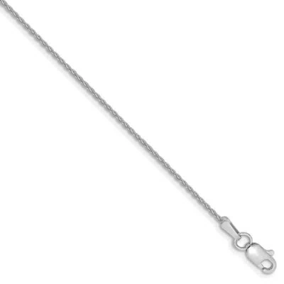 Pre-owned Superdealsforeverything Real 14kt White Gold 10 Inch 1.2mm Parisian Wheat With Lobster Clasp Anklet