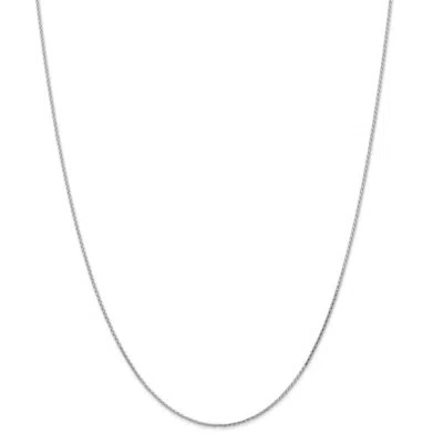 Pre-owned Superdealsforeverything Real 14kt White Gold 1.0mm Round D/c Wheat Chain; 24 Inch