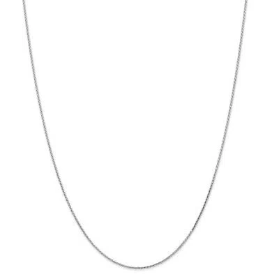 Pre-owned Superdealsforeverything Real 14kt White Gold 1.0mm Round D/c Wheat Chain; 30 Inch