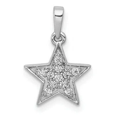 Pre-owned Superdealsforeverything Real 14kt White Gold 1/10ct. Diamond Star Pendant
