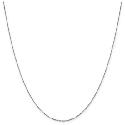 Pre-owned Superdealsforeverything Real 14kt White Gold 1.1mm Flat Cable Chain; 20 Inch; Lobster Clasp