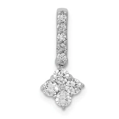 Pre-owned Superdealsforeverything Real 14kt White Gold 1/2ct. Diamond Slide Pendant