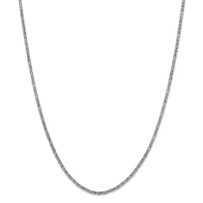 Pre-owned Superdealsforeverything Real 14kt White Gold 16 Inch 2mm Byzantine With Lobster Clasp Chain; 16 Inch