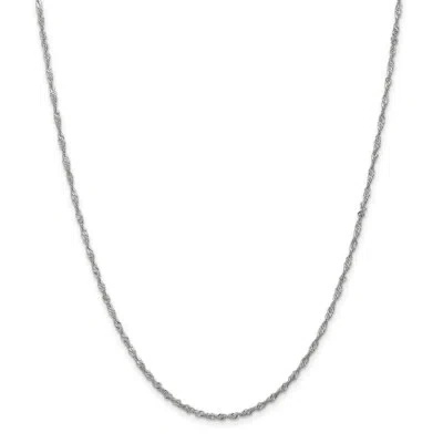 Pre-owned Superdealsforeverything Real 14kt White Gold 1.6mm Singapore Chain; 18 Inch; Lobster Clasp