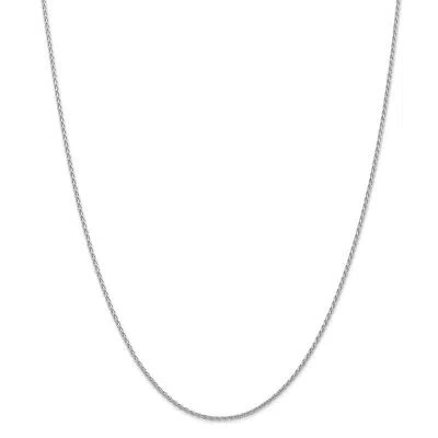 Pre-owned Superdealsforeverything Real 14kt White Gold 18 Inch 1.5mm Parisian Wheat With Lobster Clasp Chain