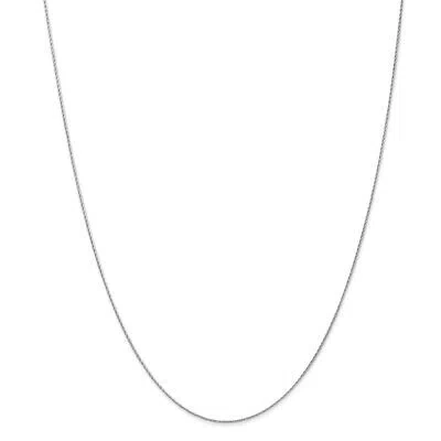 Pre-owned Superdealsforeverything Real 14kt White Gold 18 Inch .7mm Round Parisian Wheat With Lobster Clasp Chain
