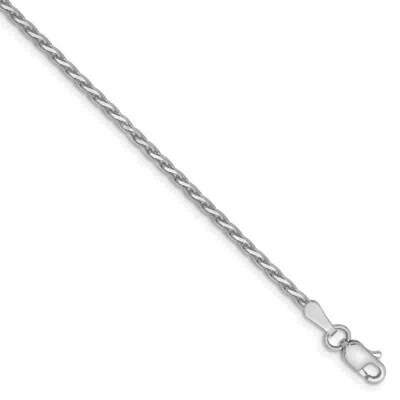 Pre-owned Superdealsforeverything Real 14kt White Gold 1.9mm Parisian Diamond Cut Wheat Chain Chain Bracelet