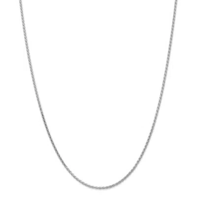 Pre-owned Superdealsforeverything Real 14kt White Gold 1.9mm Round D/c Wheat Chain; 18 Inch