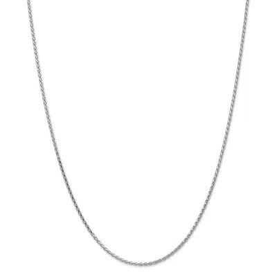 Pre-owned Superdealsforeverything Real 14kt White Gold 1.9mm Round Diamond Cut Wheat Chain; 16 Inch; Lobster Clasp