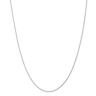 Pre-owned Superdealsforeverything Real 14kt White Gold 20 Inch 1mm Round Parisian Wheat With Lobster Clasp Chain