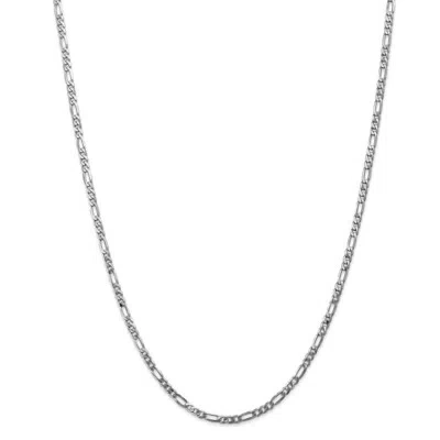 Pre-owned Superdealsforeverything Real 14kt White Gold 20 Inch 3mm Flat Figaro With Lobster Clasp Chain; 20 Inch