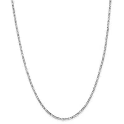 Pre-owned Superdealsforeverything Real 14kt White Gold 2.25mm Flat Figaro Chain; 18 Inch; Lobster Clasp