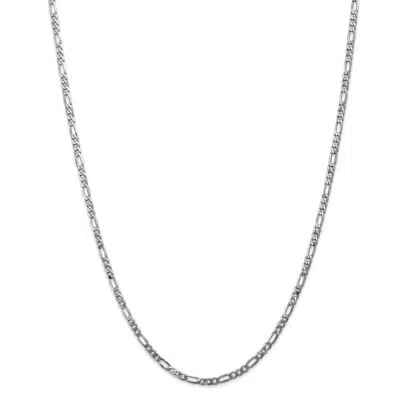 Pre-owned Superdealsforeverything Real 14kt White Gold 24 Inch 3mm Flat Figaro With Lobster Clasp Chain; 24 Inch