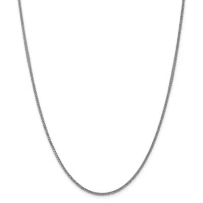 Pre-owned Superdealsforeverything Real 14kt White Gold 2mm Semi-solid 3-wire Wheat Chain; 16 Inch; Lobster Clasp
