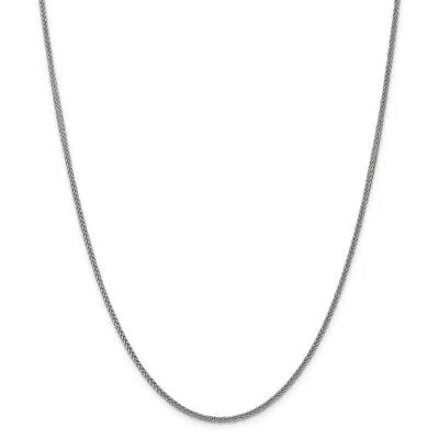 Pre-owned Superdealsforeverything Real 14kt White Gold 2mm Semi-solid 3-wire Wheat Chain; 16 Inch, Lobster Clasp